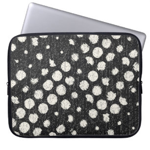 Funda Para Portátil Fondo texturizado con puntos rotos monocromos