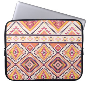 Funda Para Portátil Fondo tribal azteca a rayas sin soldadura
