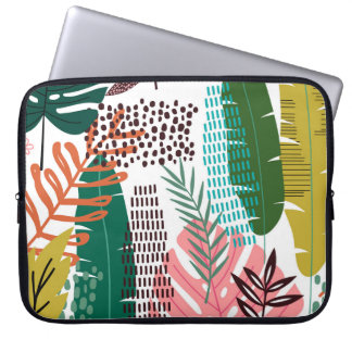 Funda Para Portátil Fondo tropical sin foco con Monstera