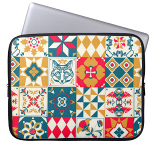 Funda Para Portátil Fondo vintage con decoración tradicional de azule
