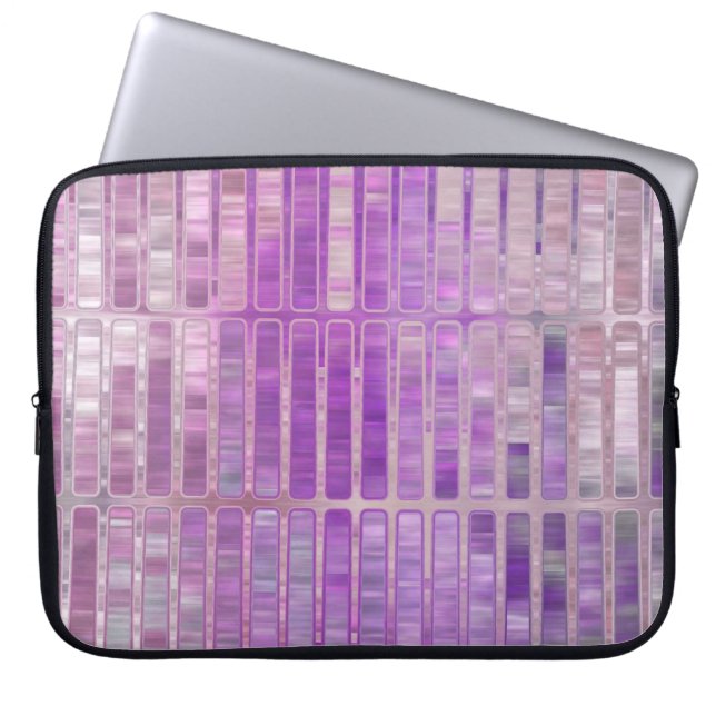Funda Para Portátil Fondo violeta de mosaico abstracto brillante con g (Frente)