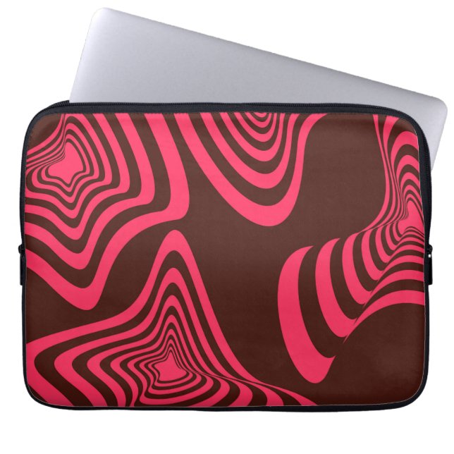 Funda Para Portátil Forma geométrica abstracta rosa, óptica, de moda y (Frente)