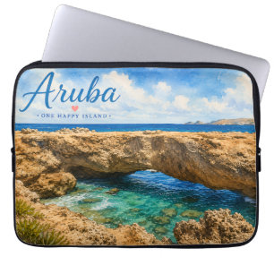 Funda Para Portátil formación de roca del puente natural de Aruba Cari
