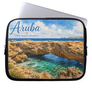 Funda Para Portátil formación rocosa del puente natural de Aruba Carib