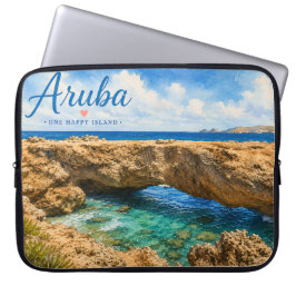 Funda Para Portátil Formación rocosa del puente natural de Aruba Carib