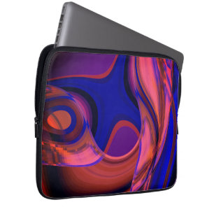 Funda Para Portátil Formas circulares y curvadas en azul real a cobre