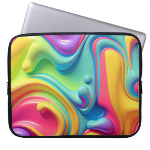 Funda Para Portátil Formas de fluidos arcoiris plásticos