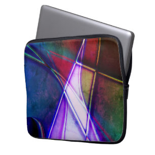 Funda Para Portátil Formas geométricas de color de roya con luz de neó