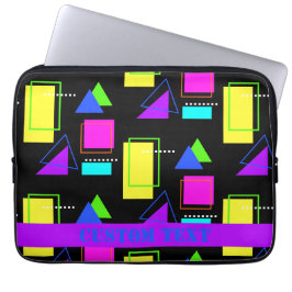 FUNDA PARA PORTÁTIL FORMAS GEOMÉTRICAS DE COLOR NEÓN FLUORO BOLD RETRO