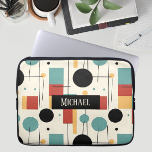 Funda Para Portátil Formas geométricas modernas con nombre