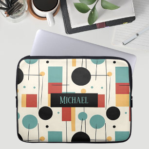 Funda Para Portátil Formas geométricas modernas con nombre