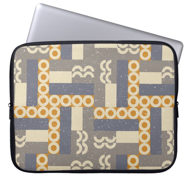 Funda Para Portátil Formas geométricas retro, patrón moderno (Frente)