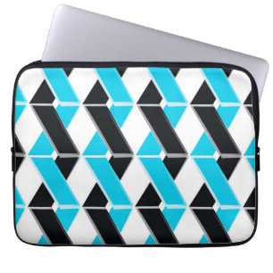 Funda Para Portátil Formas geométricas trenzadas azules, audaces, fres