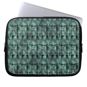 Funda Para Portátil Formas rectangulares en verde oscuro y manchado