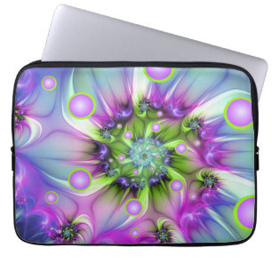Funda Para Portátil Formas redondeadas en espiral coloridas Resumen de