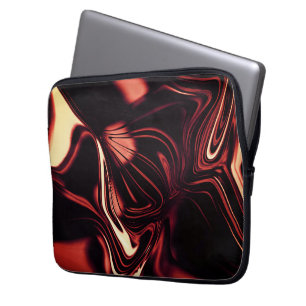 Funda Para Portátil Formas torcidas en rojo que parecen metalizado mat