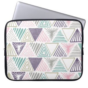 Funda Para Portátil Formas triangulares, estilo vintage dibujado a man