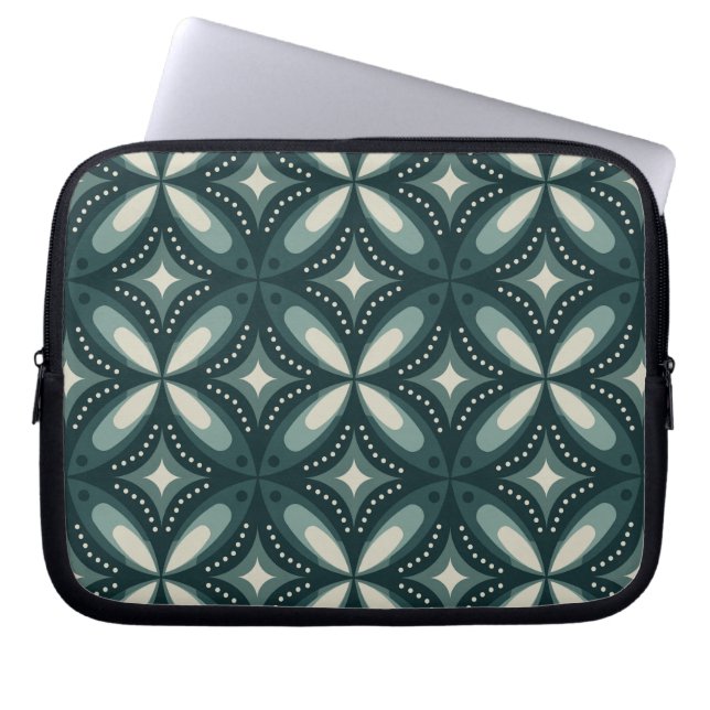 Funda Para Portátil formas verdes retro (Frente)