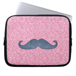 FUNDA PARA PORTÁTIL FOTO AZUL FEMENINA DEL PURPURINA DEL ROSA DEL