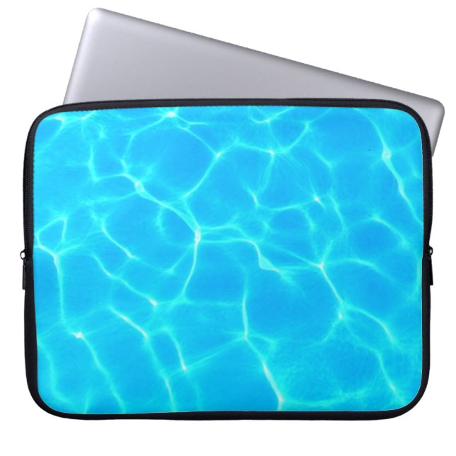 Funda Para Portátil Foto de agua de piscina azul transparente (Frente)