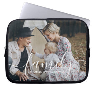 Funda Para Portátil Foto de familia Personalizado con nombre personali