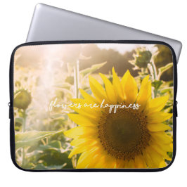 Funda Para Portátil Foto de girasol real Campo Flores son felicidad