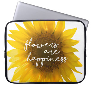 Funda Para Portátil Foto de girasol real Campo Flores son felicidad