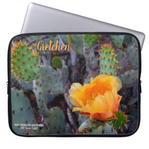 Funda Para Portátil foto de la flor del cactus de peras naranjas