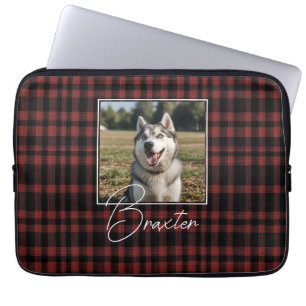 Funda Para Portátil Foto de patrón de trenzado rojo y negro ruso