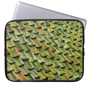 Funda Para Portátil Foto de primer plano del techo de tablillas verdes