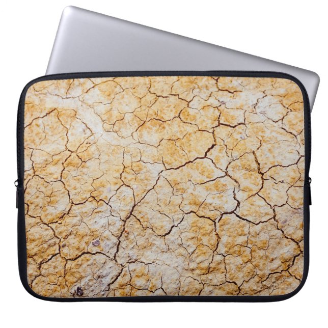 Funda Para Portátil Foto de suelo marrón seco (Frente)