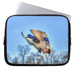 Funda Para Portátil Foto de vida silvestre de Drake con pato mallard v