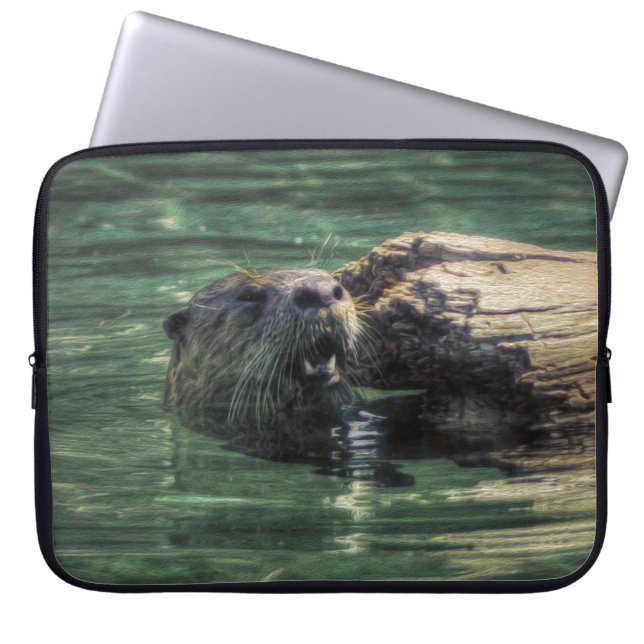 Funda Para Portátil Foto de vida silvestre de River Otter (Frente)