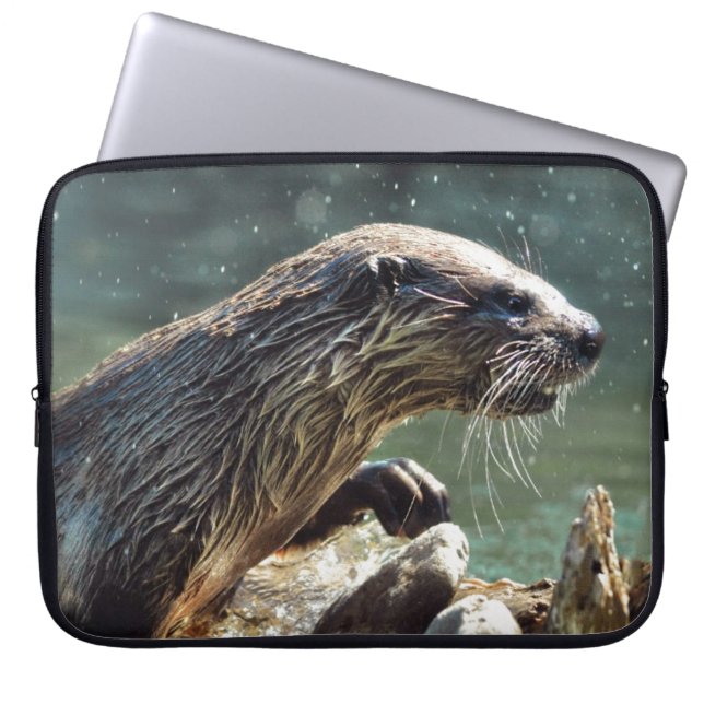 Funda Para Portátil Foto de vida silvestre de River Otter (Frente)
