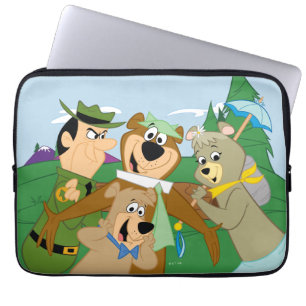 Funda Para Portátil Foto enmarcada del bosque de yogi Bear y Friends