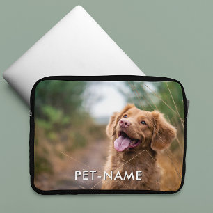 Funda Para Portátil Foto personalizada con el nombre de tu perro