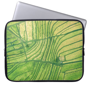 Funda Para Portátil Fotografía aérea del campo de arroz