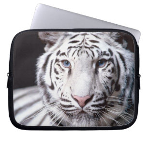 Funda Para Portátil Fotografía blanca del tigre de Bengala
