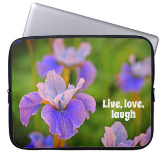 Funda Para Portátil Fotografía botánica de Flor Azul Iris