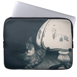 Funda Para Portátil Fotografía de estilo de ruido de gatos y lámparas