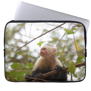 Funda Para Portátil Fotografía en mono, capuchino blanco