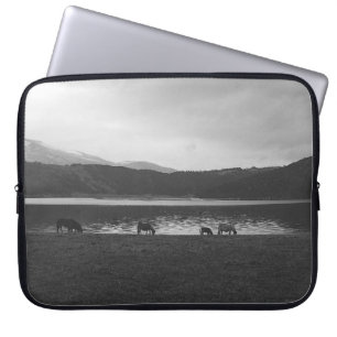 FUNDA PARA PORTÁTIL FOTOGRAFÍA GRIS ESCALA DE ANIMALES
