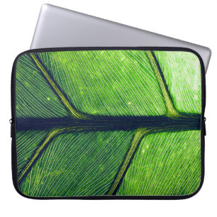 Funda Para Portátil Fotografía macro de hoja verde