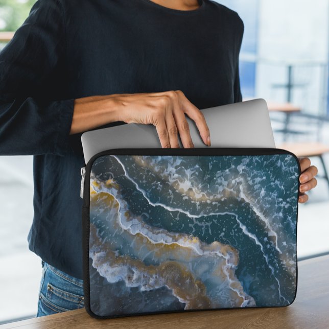 Funda Para Portátil Fotografía macrográfica de Agate de Piedra Azul (Subido por el creador)