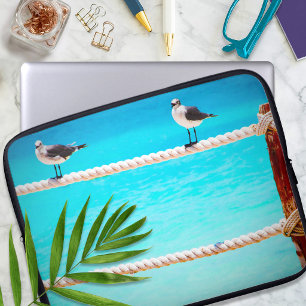 Funda Para Portátil Fotos de aves de playa de gaviotas océano turquesa