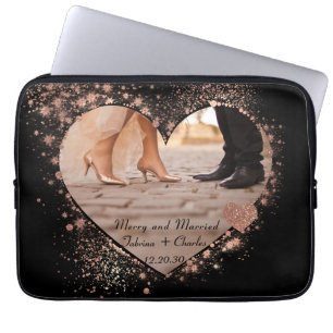 Funda Para Portátil Fotos de Casados y Felices con Luces Brillantes de