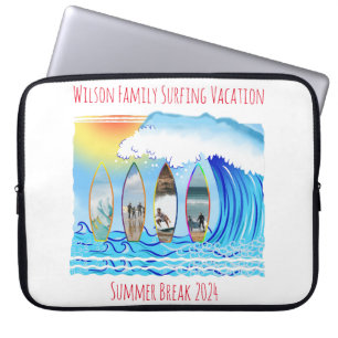 Funda Para Portátil Fotos de vacaciones familiares de la playa de surf