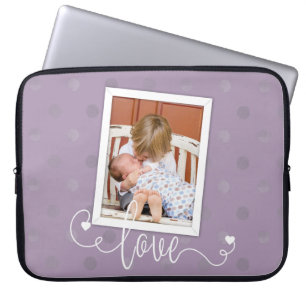 Funda Para Portátil Fotos personalizadas modernas enmarcadas con punto