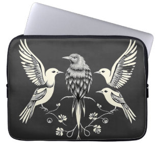 Funda Para Portátil Four Birds on a Branch Illustration