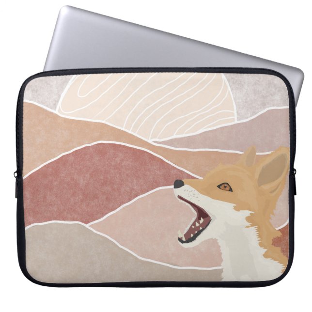 Funda Para Portátil Fox abstracta moderna y las colinas (Frente)